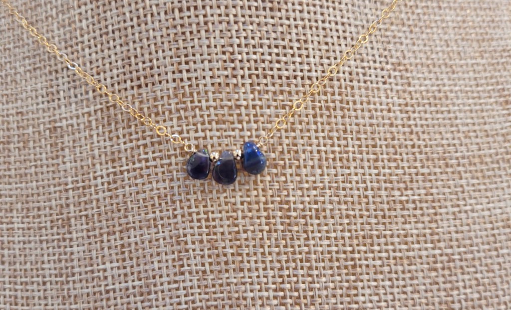 Necklace - Black Opal 3 Stone 14K Gold Filled by Julia Balestracci