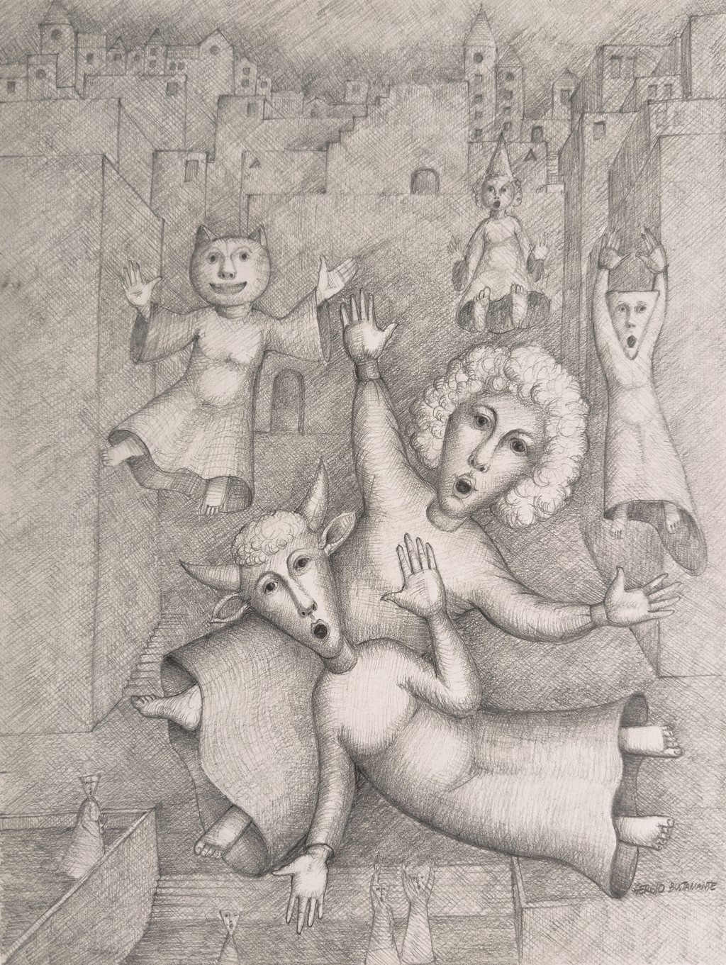 Sergio Bustamante, Subconscious Original Drawing 8/13 by Secondary Offerings