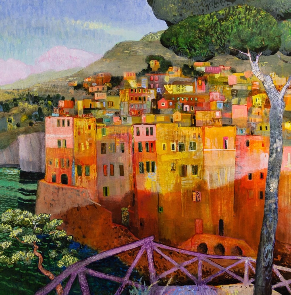 Returning to Riomaggiore by Paul Jorgensen | Paul Scott Gallery, image size:1024x1038