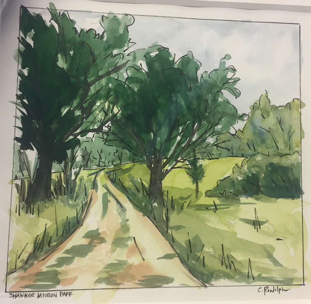 Meadowbrooke Park with Gold Frame by Clarissa Randolph