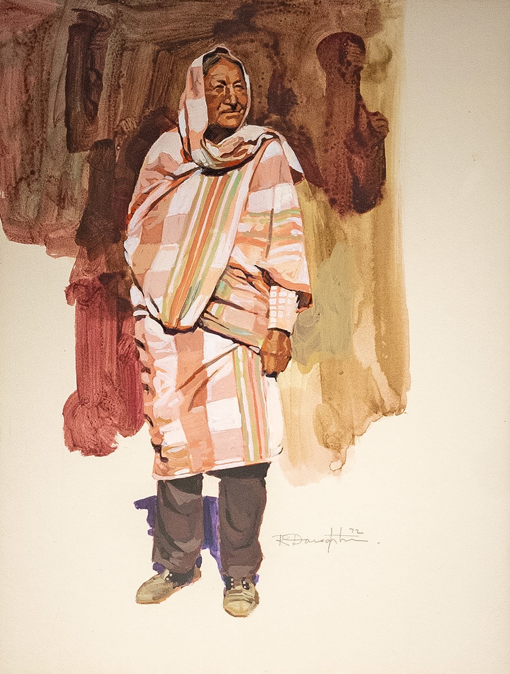Robed Pueblo Man by Robert Daughters (1929-2013)