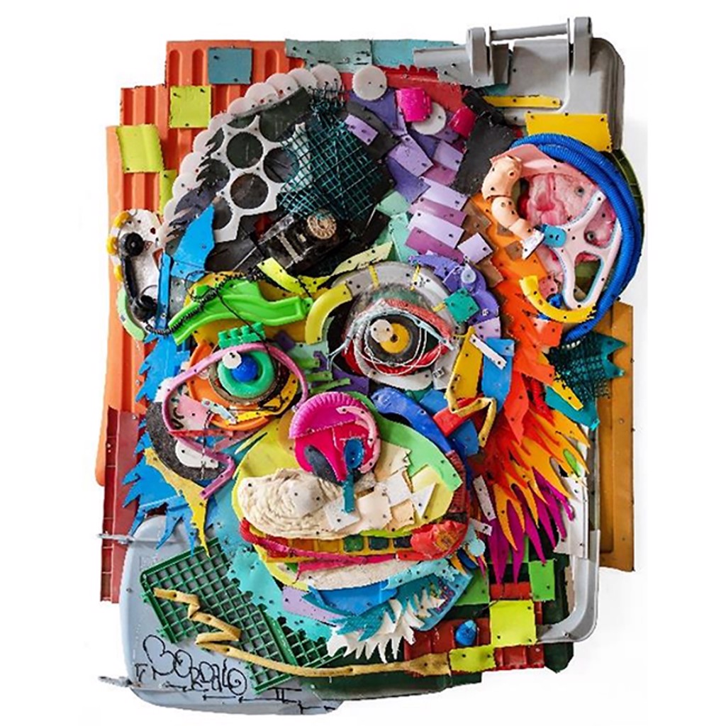 Plastic Young Monkey Portrait by Bordalo II | GGA GALLERY