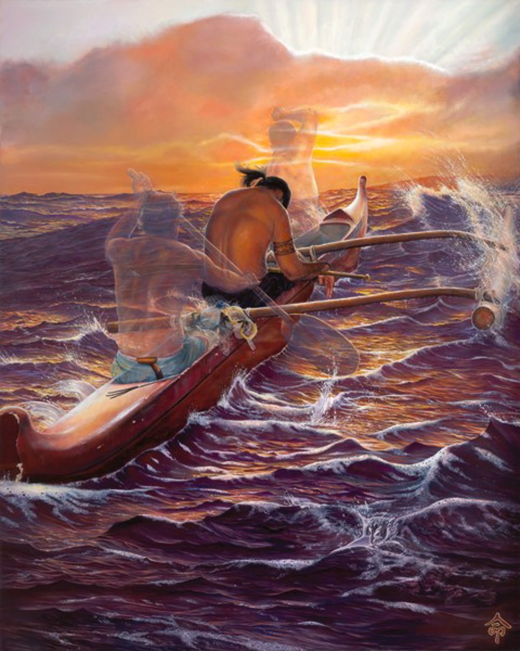 He Noho Kou I Ko'u Wa'a - Paddler by Leohone | Lahaina Galleries