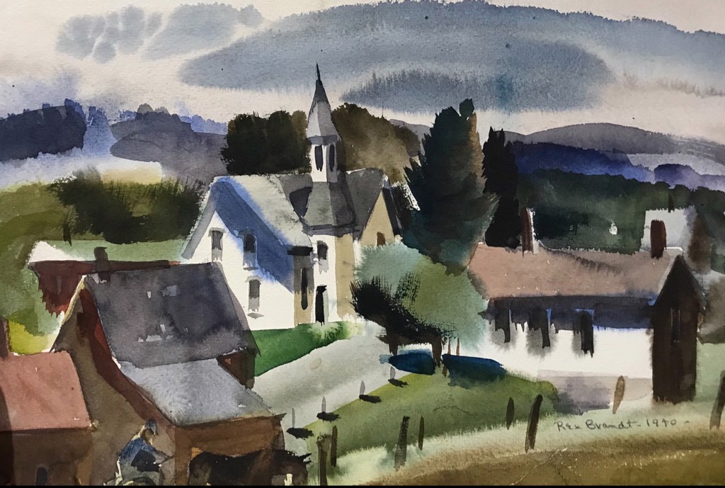 Church Near Sample’s Studio (Vermont) by Rex Brandt