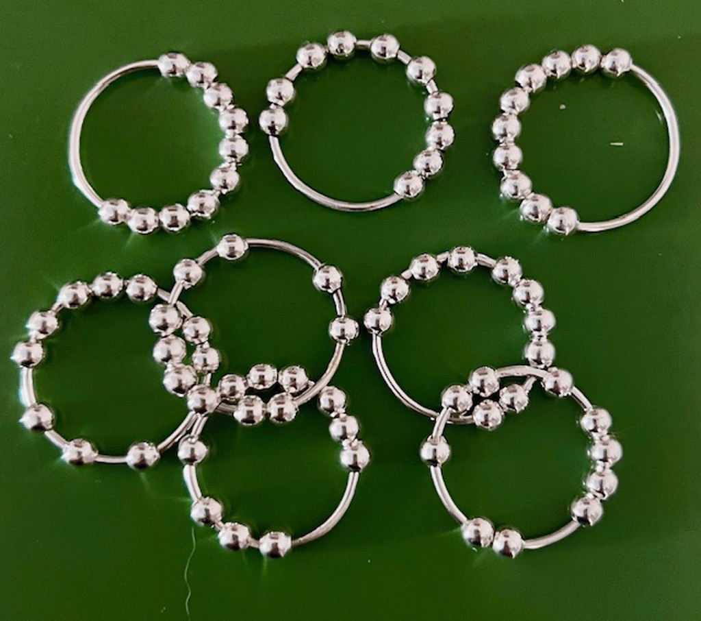 Arthritis Rings - Solid Sterling Silver with Silver Beads by Indigo Desert Ranch - Jewelry