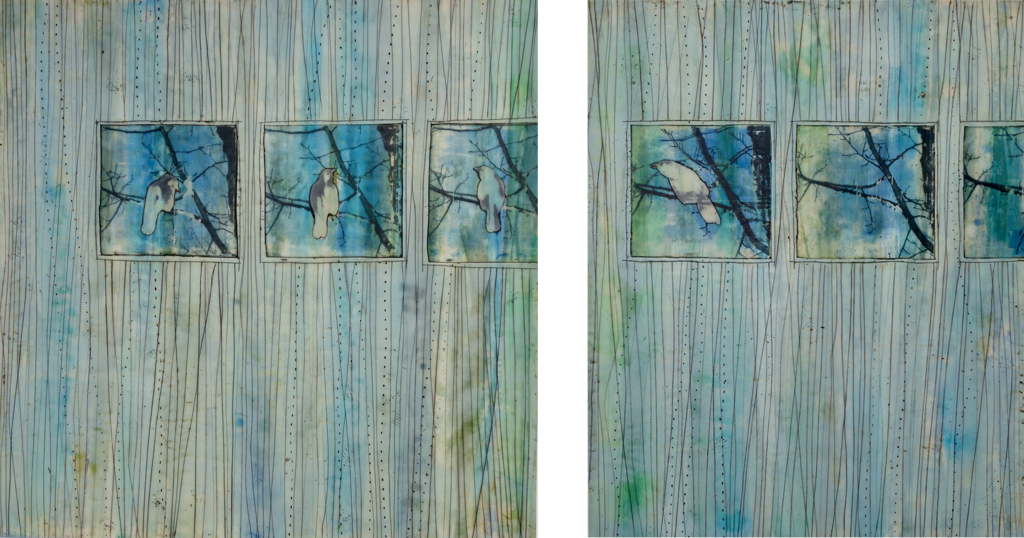 Singing In the Rain Diptych by Victoria Eubanks