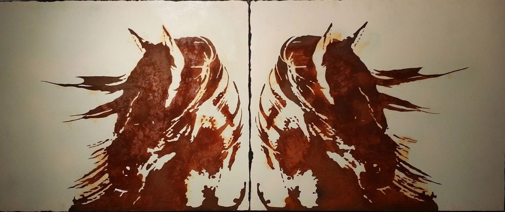 Horses (Diptych) by Fairuza Balk