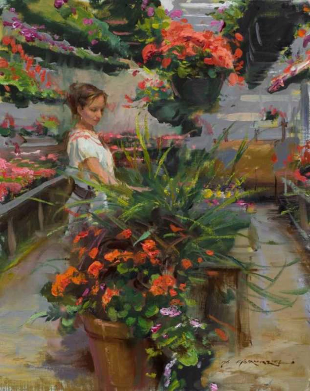 Among the Geraniums by Daniel F. Gerhartz | InSight Gallery