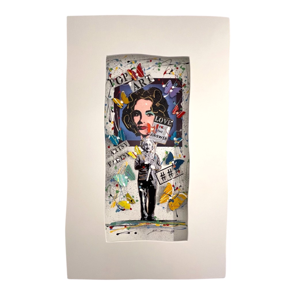 Einstein (2024) by Oz El Hai — Mixed Media on Wood