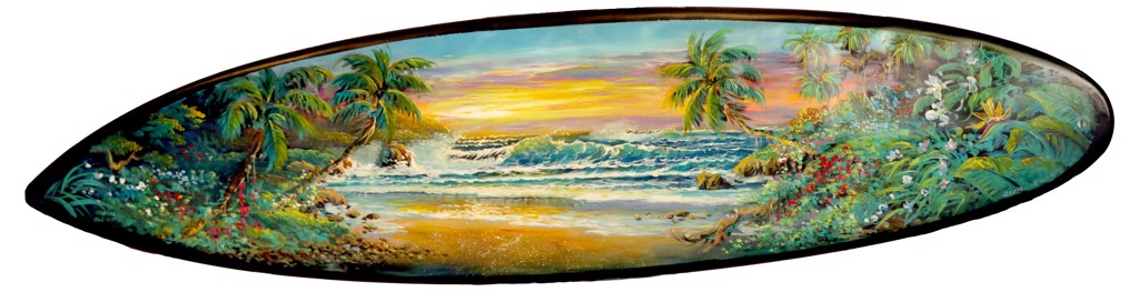 Surfboard Sunset View by Jaime T. Mendame | Sunshine Arts Gallery