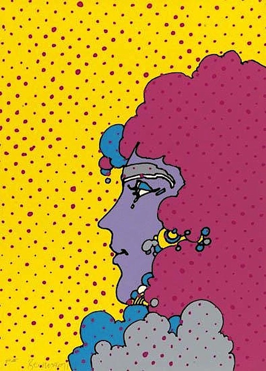 Profile with Polka Dots by Peter Max | Skot Foreman Gallery