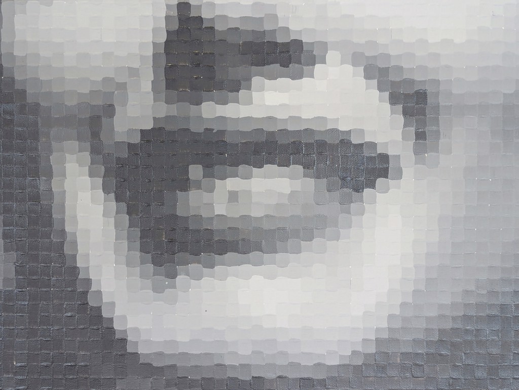 "Marilyn Monroe Smile" Contemporary Pop Art Inspired Pixelated Portrait Painting by Francisco Vital