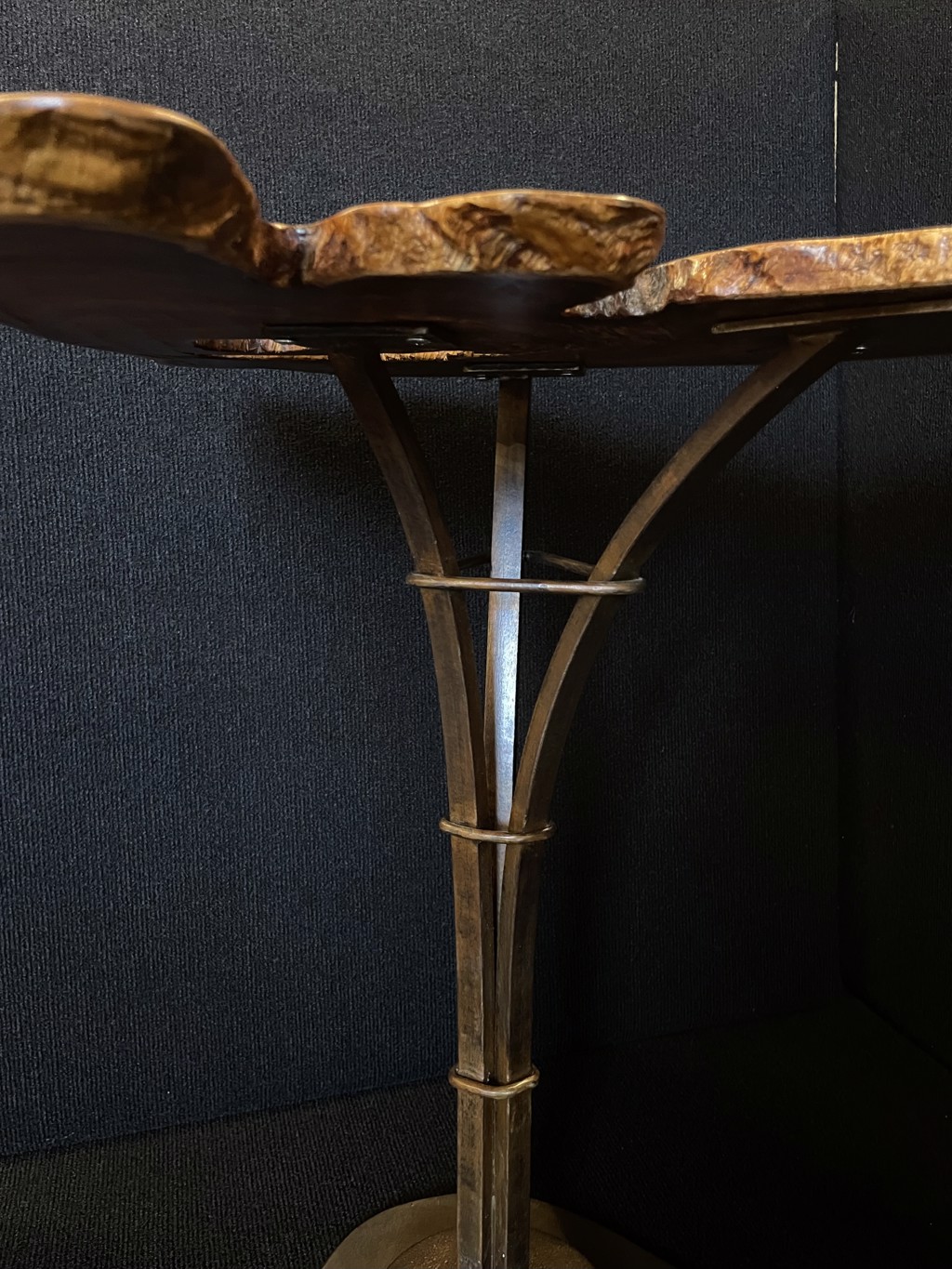 Hawaiian Koa Side Table with Wrapped Pedestal Base 041921C by Ron Gill