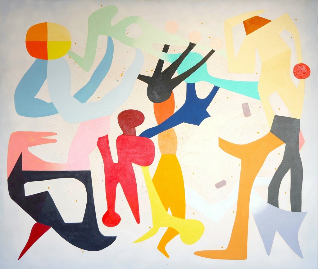 "Social" Colorful Pastel Contemporary Abstract Painting by Peter Healy