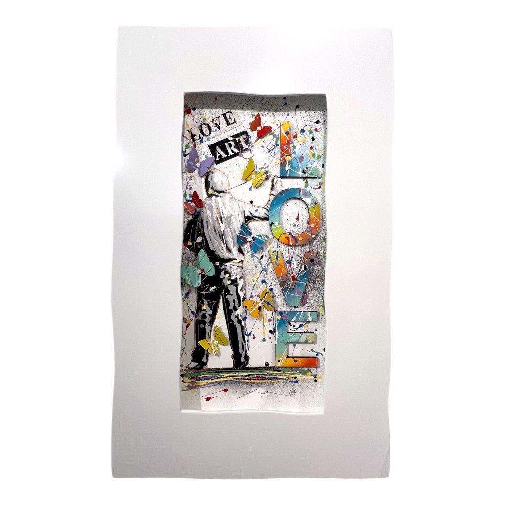 Graffiti Love (2024) by Oz El Hai — Mixed Media on Wood