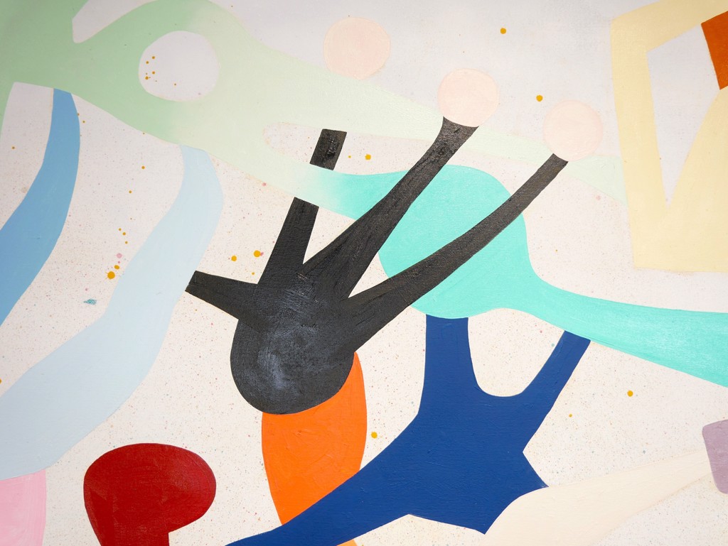 "Social" Colorful Pastel Contemporary Abstract Painting by Peter Healy