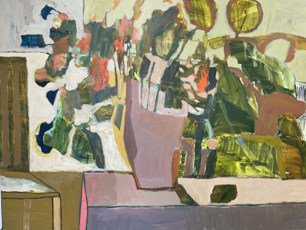 Flowers with Table and Chair by Rachael Van Dyke