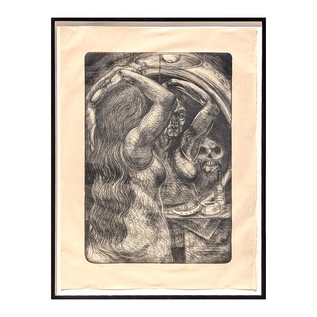 "Abuela" Modern Black and White Figurative Nude Lithograph Ed 5/100 by Luis Jimenez