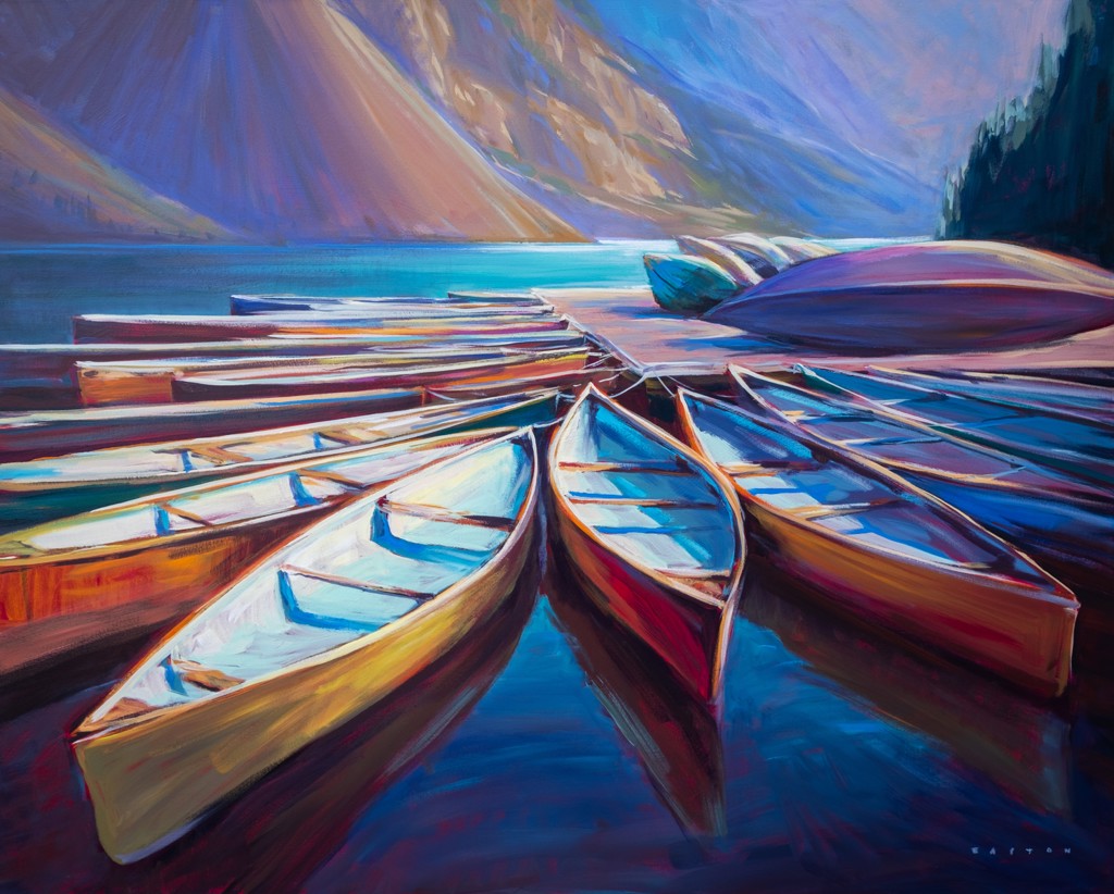 Canoe Patterns on Moraine by Charlie Easton | Mountain Galleries
