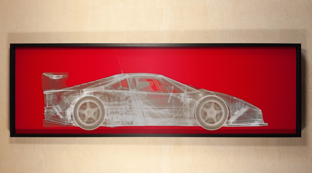 Silver Ferrari F40 on Red by Nick Veasey | Laura Rathe Fine Art