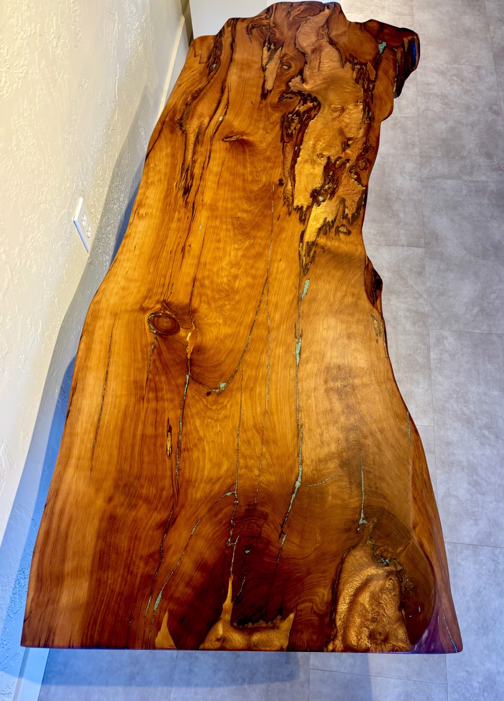 Alligator Juniper Bench w/ Turquoise, Copper and Ceramic Coating