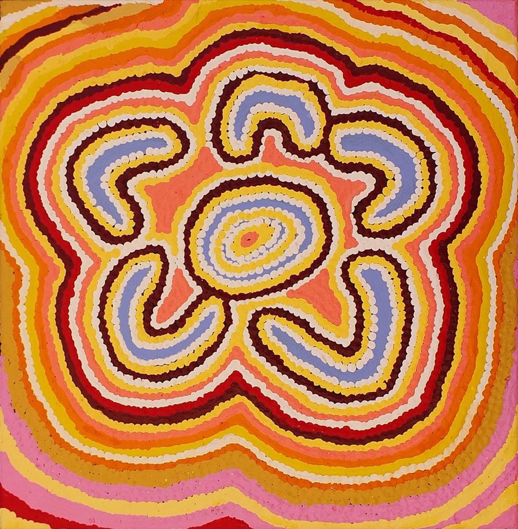 Nancy Napanangka Gibson- Mina Mina Jukurrpa (Mina Mina Dreaming) - Ngalyipi by Warlukurlangu Artists