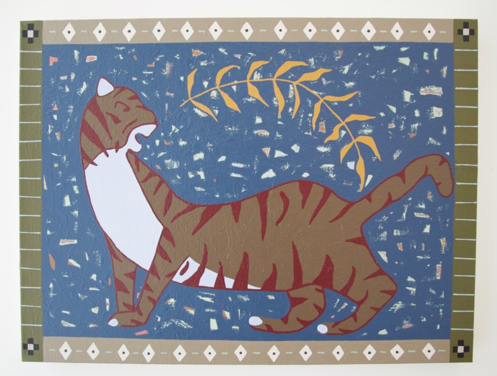Tiger with Leaf by Holly Young