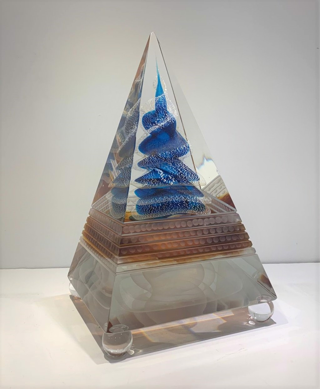 White, Blue and Gold Pyramid by Alberto & Davide Dona