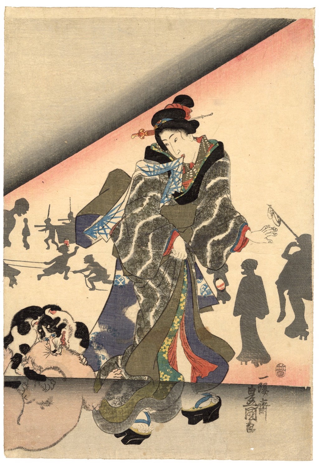 Beauties Returning from the Bath on a Spring Night by Kunisada