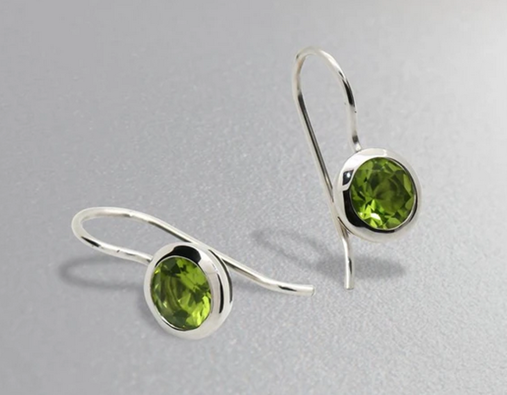 Earrings - Sterling Silver With Peridot E3183 by Joryel Vera