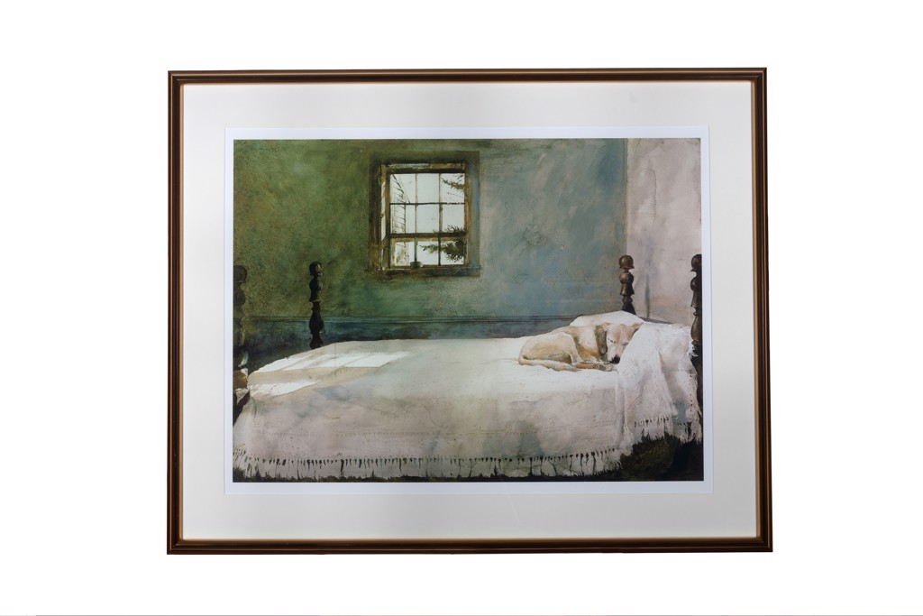 Yellow Lab Sleeping in the Bed by Andrew Wyeth | David Barnett Gallery