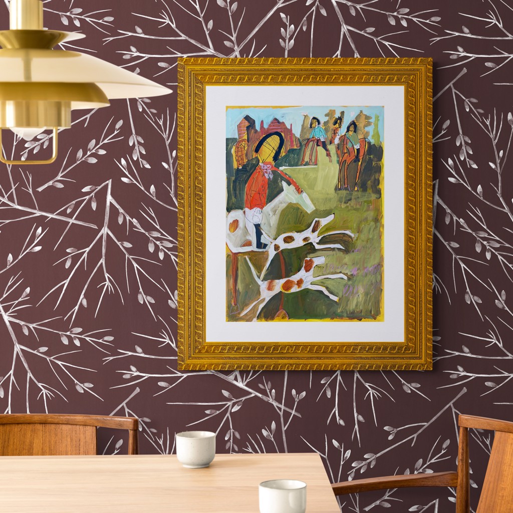 Master of the Hunt with Hounds and Fox Print Stock Tie by Rachael Van Dyke