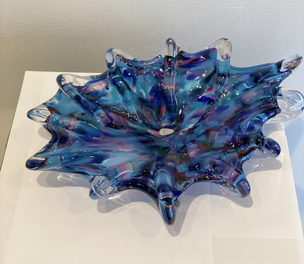 Glass Splash Bowl - Rainbow by David Goldhagen