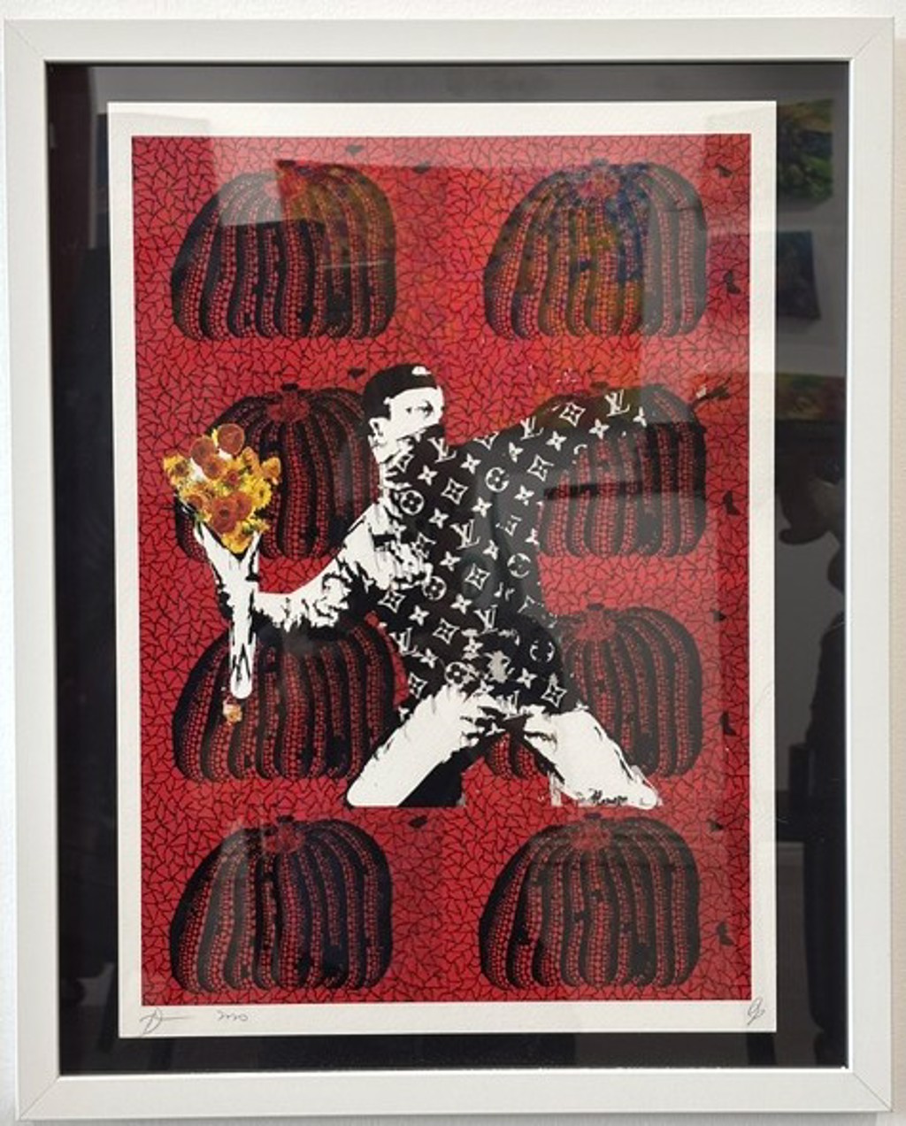 Banksy/Kusama (Flower Thrower) by DEATH NYC | Laguna Beach Fine Art