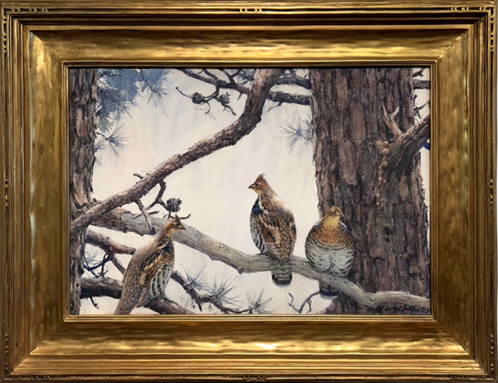 Three Grouse on a Hard Pine by Aiden L. Ripley
