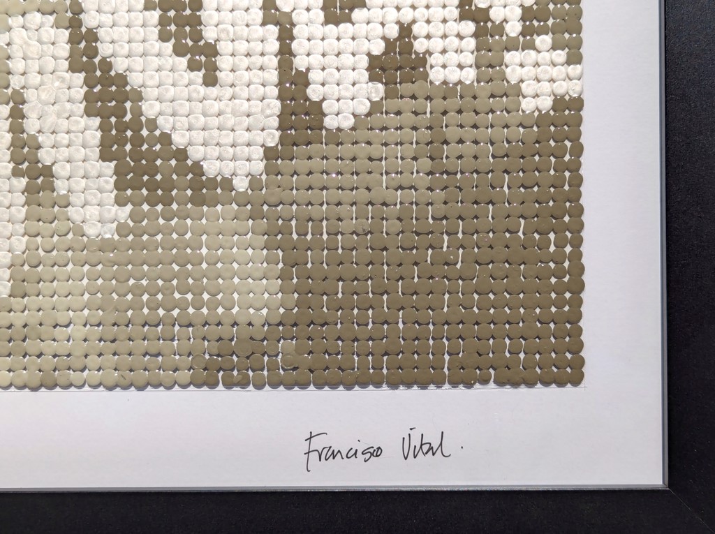 "Viva Zapata" Contemporary Black & Tan Mexican Revolutionary Pixelated Portrait by Francisco Vital