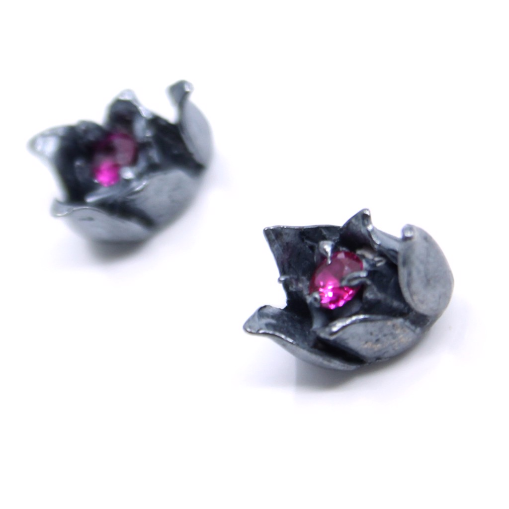 Little Ruby Sedum Studs by Anna Johnson