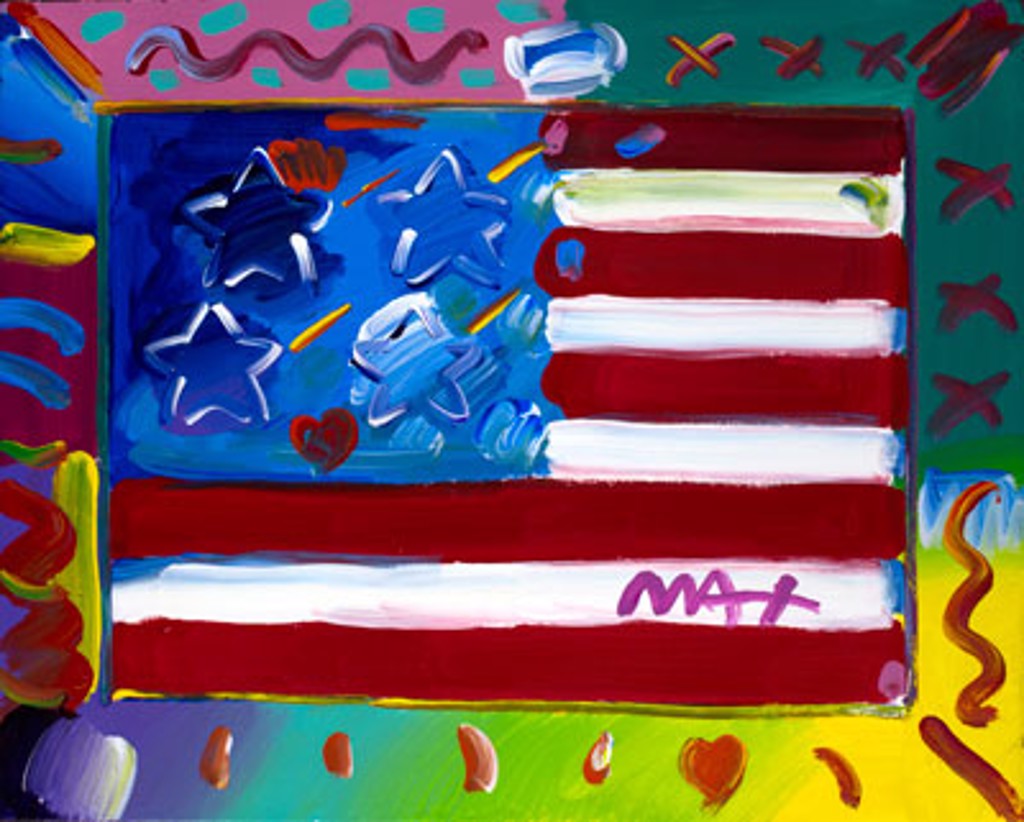 Flag with Heart by Peter Max