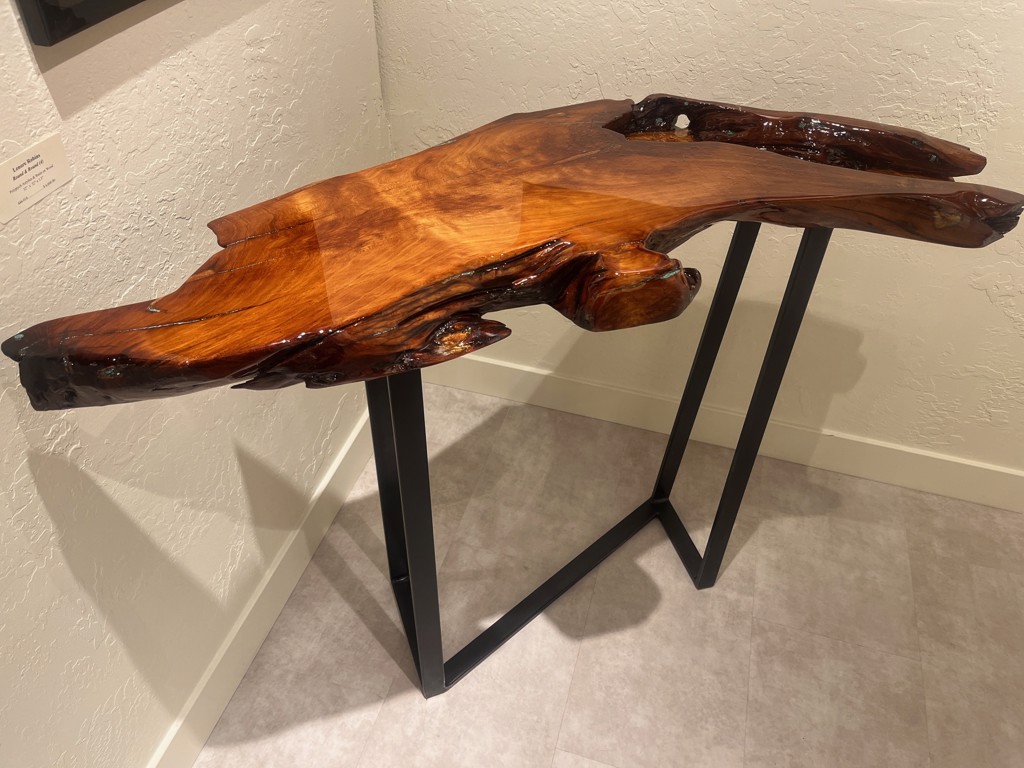 Alligator Juniper Curved Entry Table by Michael Osborn | Gallery
