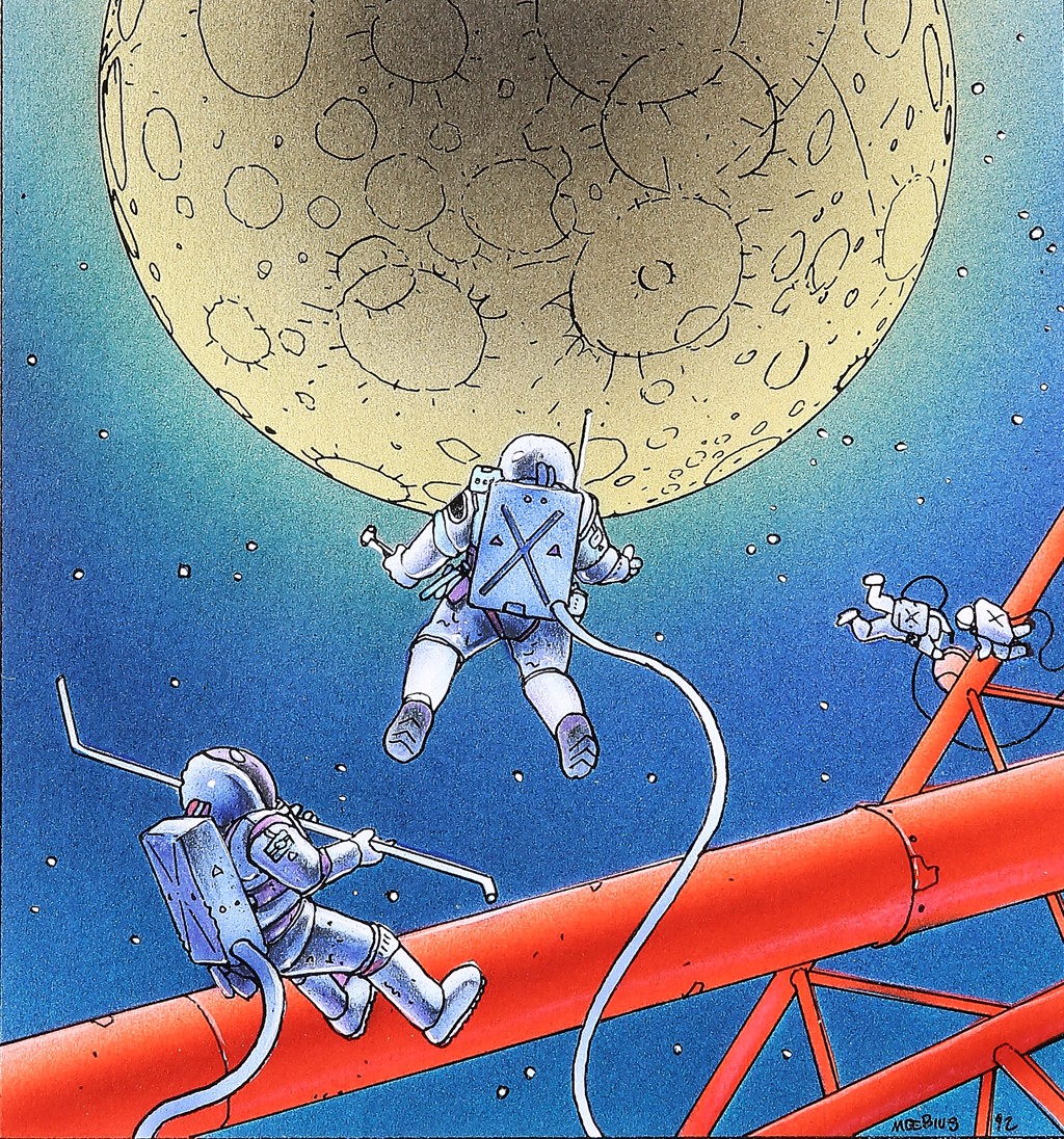 Moebius メビウス Tueur de monde Jean Giraud JEAN GIRAUD MOEBIUS ART COLOR LITHOGRAPH UNSIGNED