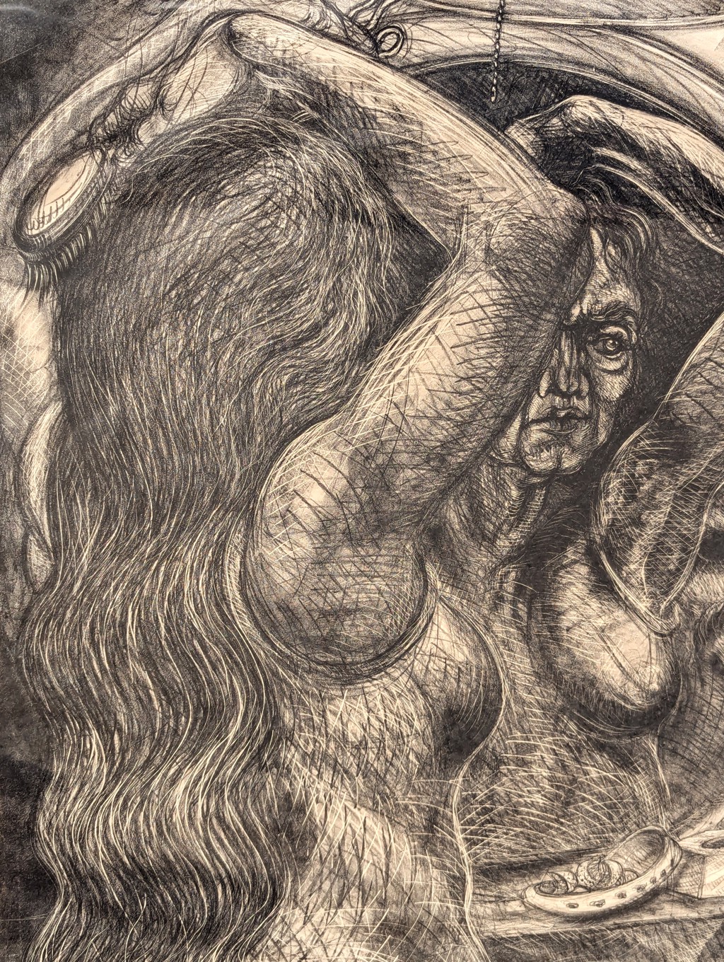 "Abuela" Modern Black and White Figurative Nude Lithograph Ed 5/100 by Luis Jimenez