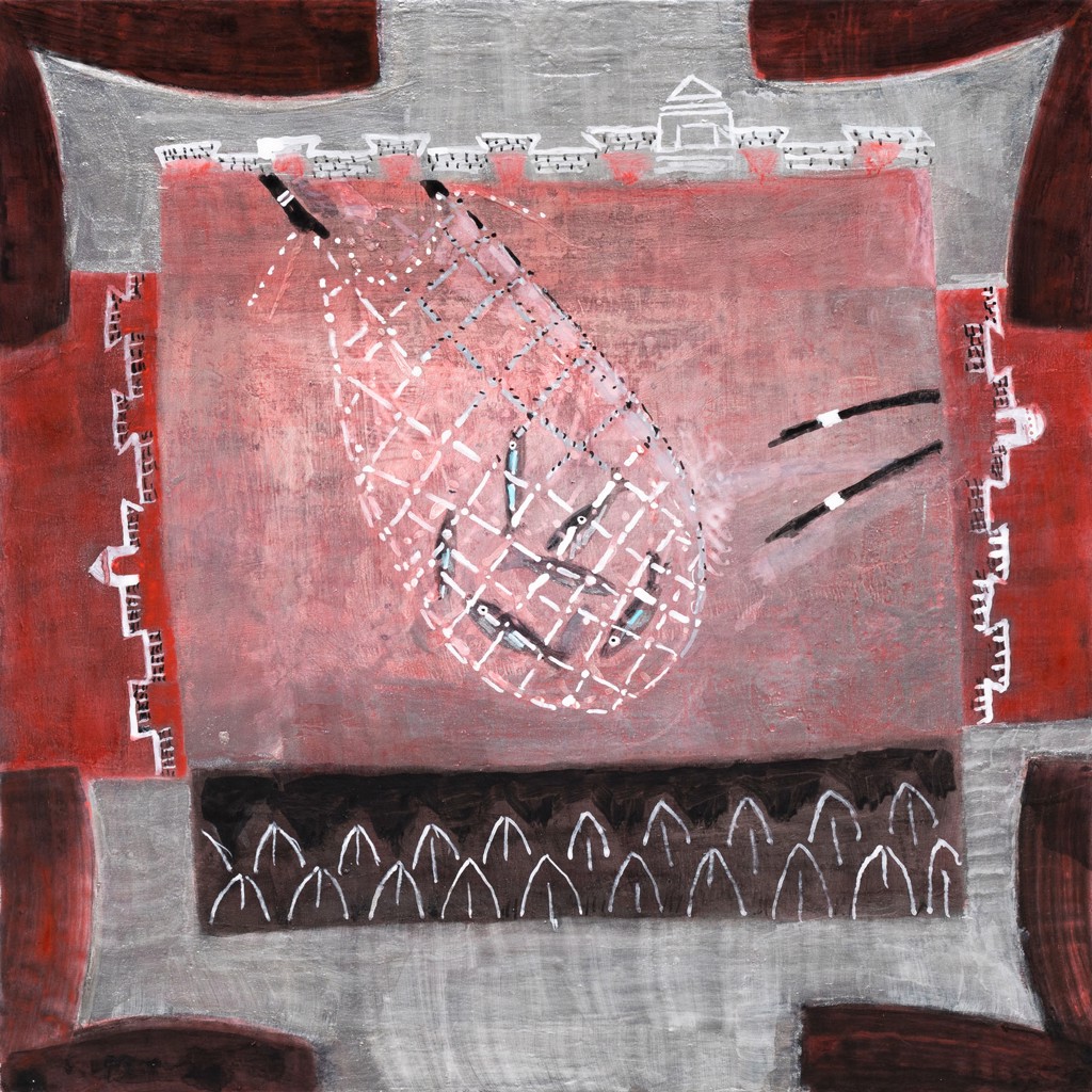 Casting by Elena Sisto Elena Sisto, Casting, 2024, Mixed media on panel, 12 x 12 inches