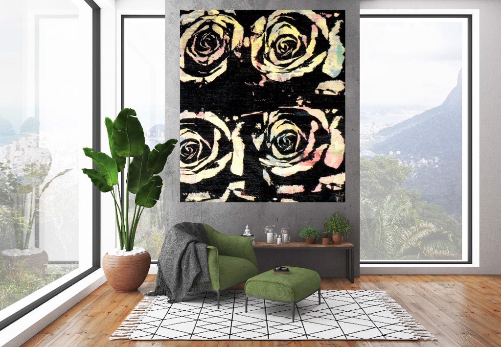 SEEK ONE-" A Rose is a Rose is a Rose" (Ed. 1/10) by Handmade Rugs