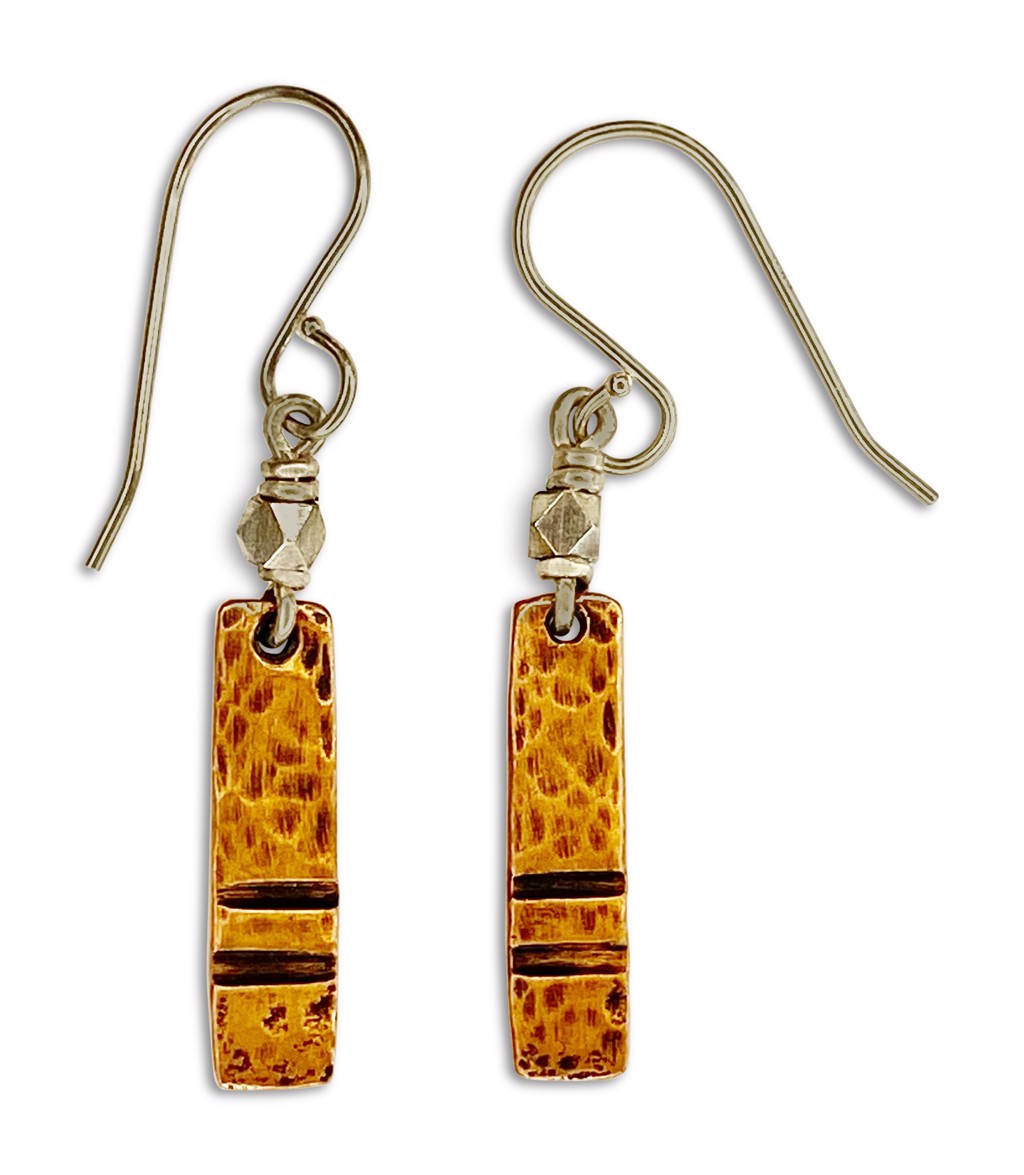 Copper Tab Earrings by Grace Ashford