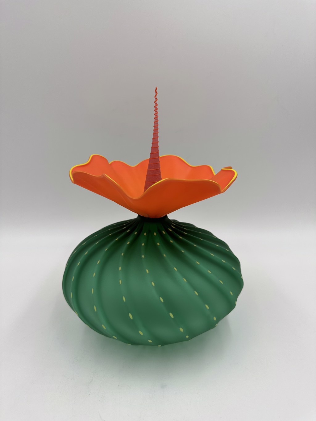 Bobtanical Urchin - Bristol Green/Tangerine and Pink by Kliszewski Glass