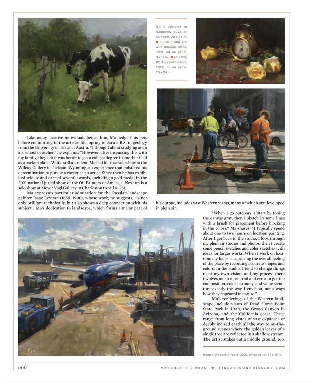 Fine Art Connoisseur Magazine, March/April 2025 by Kyle Ma, PAPA, AIS, OPAM
