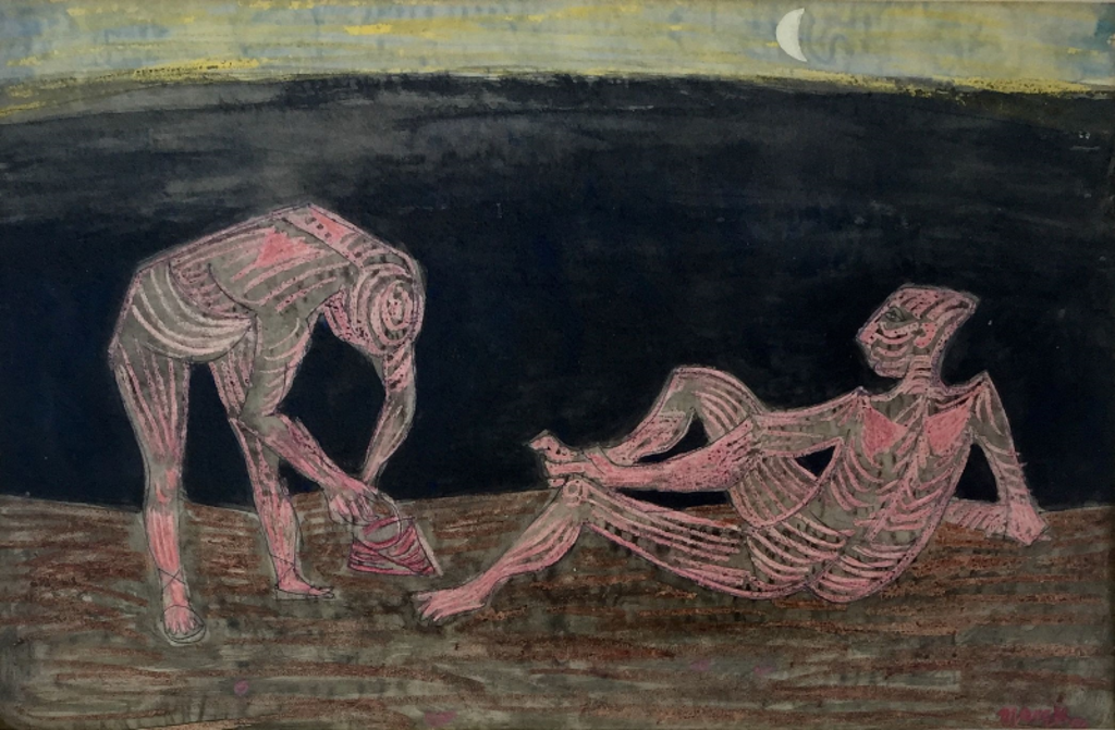 Nocture: Figures on a Beach by Marek Zulawski (1908-1985) | Thomas