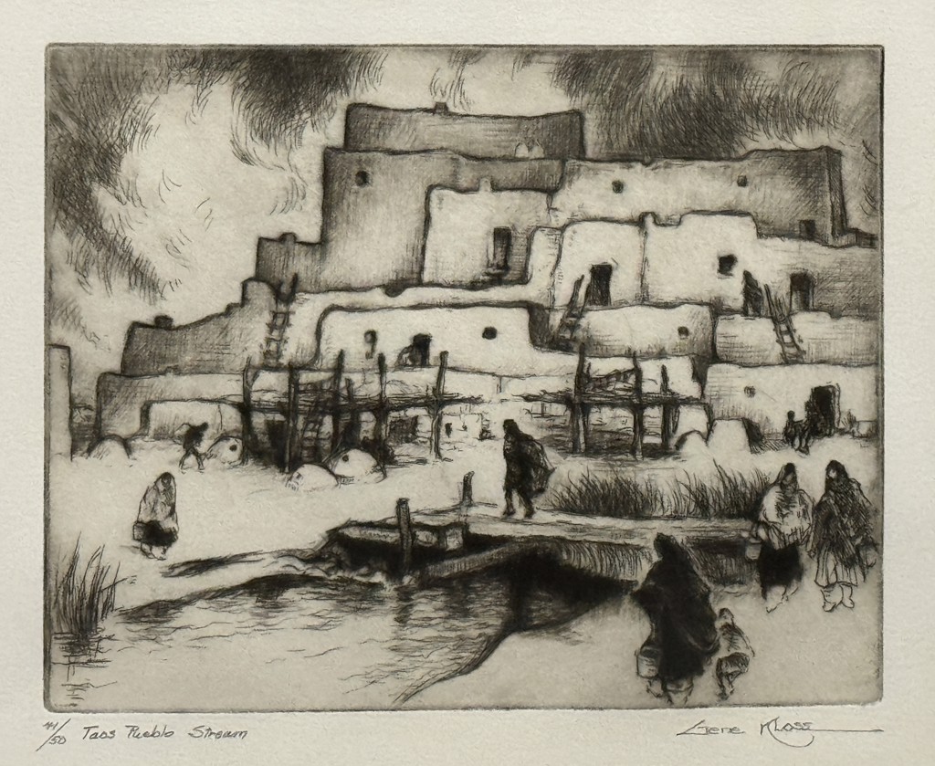 Taos Pueblo Stream by Gene Kloss