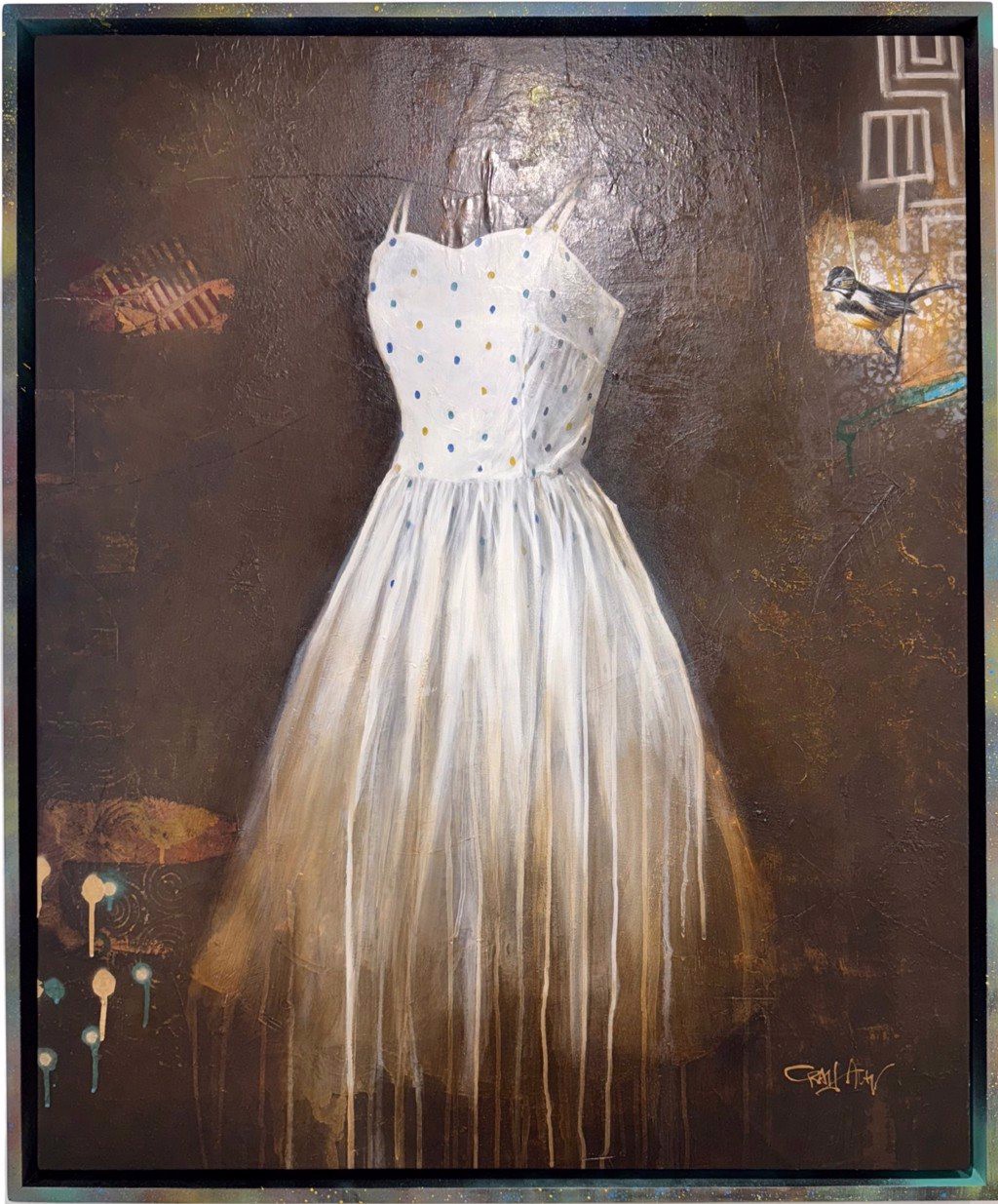 Craig Alan’s Dresses: Mixed Media Beneath High-Gloss Resin