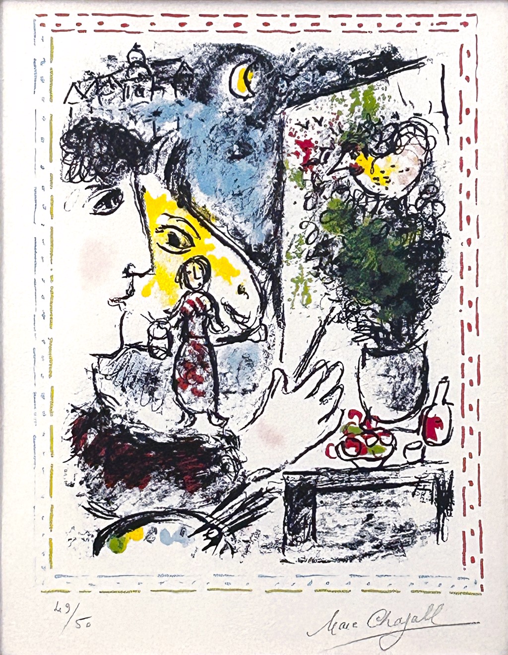 Marc Chagall リトグラフ 1887-1985 シャガール　絵画 真作 シャガール リトグラフ 額装 本扉1887-1985 Marc Chagall